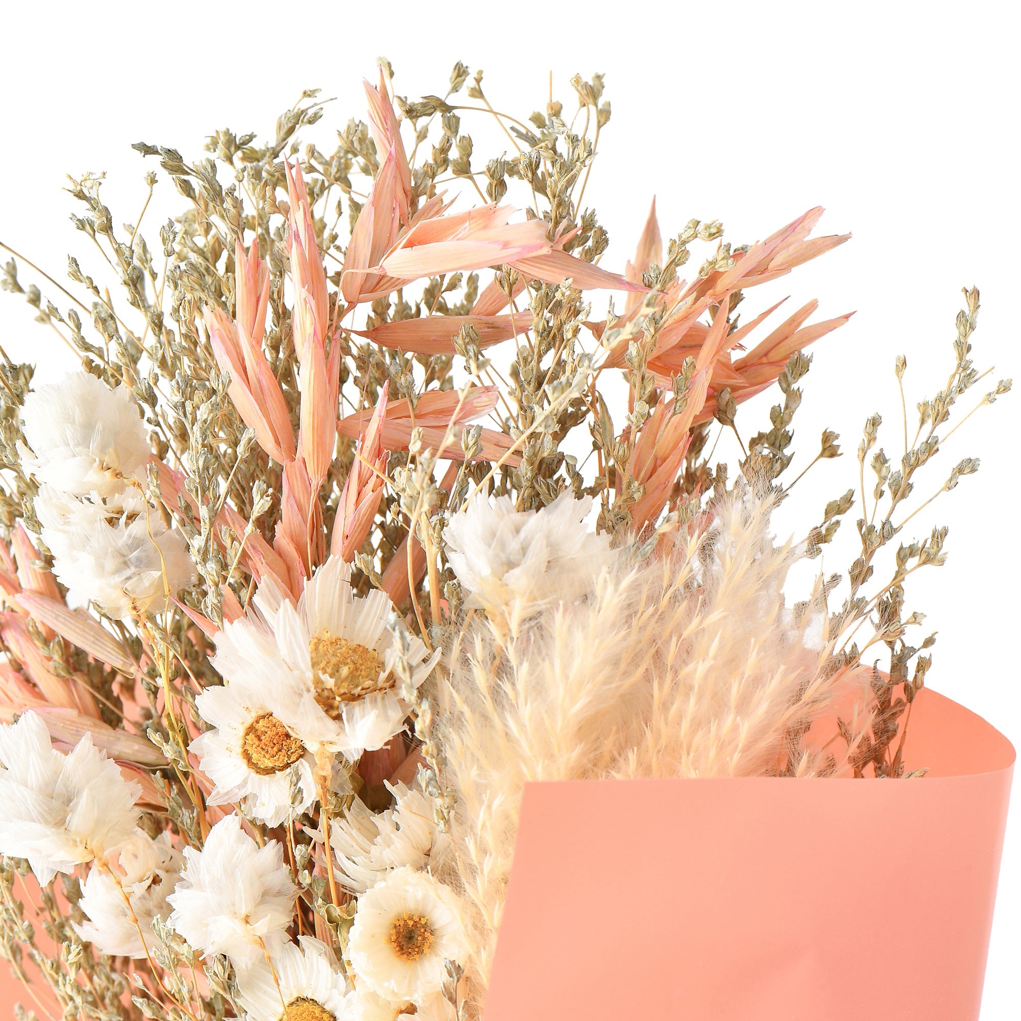 Premium Dried Flower Bouquet Mix - Medium Pink Roses, Lavender & Baby's Breath for Home Decor, Wedding Centerpieces & DIY Crafts