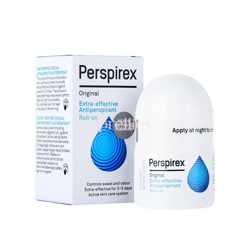 Perspirex Extra Effective Antiperspirant Roll-On Deodorant - 20ml (Light Blue) | Long-Lasting Sweat Protection for Men & Women | Ideal for Gym, Work & Daily Use