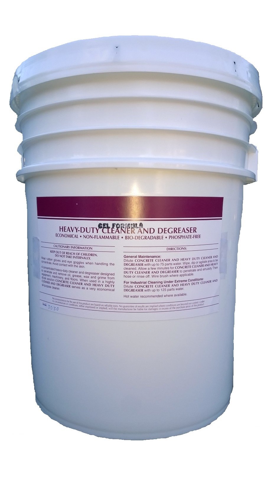 5 Gallon Pail Industrial Strength Gel Cleaner & Degreaser Concentrate - Heavy Duty Formula for Workshop, Garage & Factory Cleaning