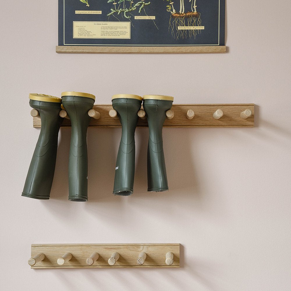 Slim Oak Wellington Boot Rack - Waterproof Shoe Organizer for Entryway, Mudroom & Closet Storage - Perfect for Rain Boots, Work Boots & Winter Footwear