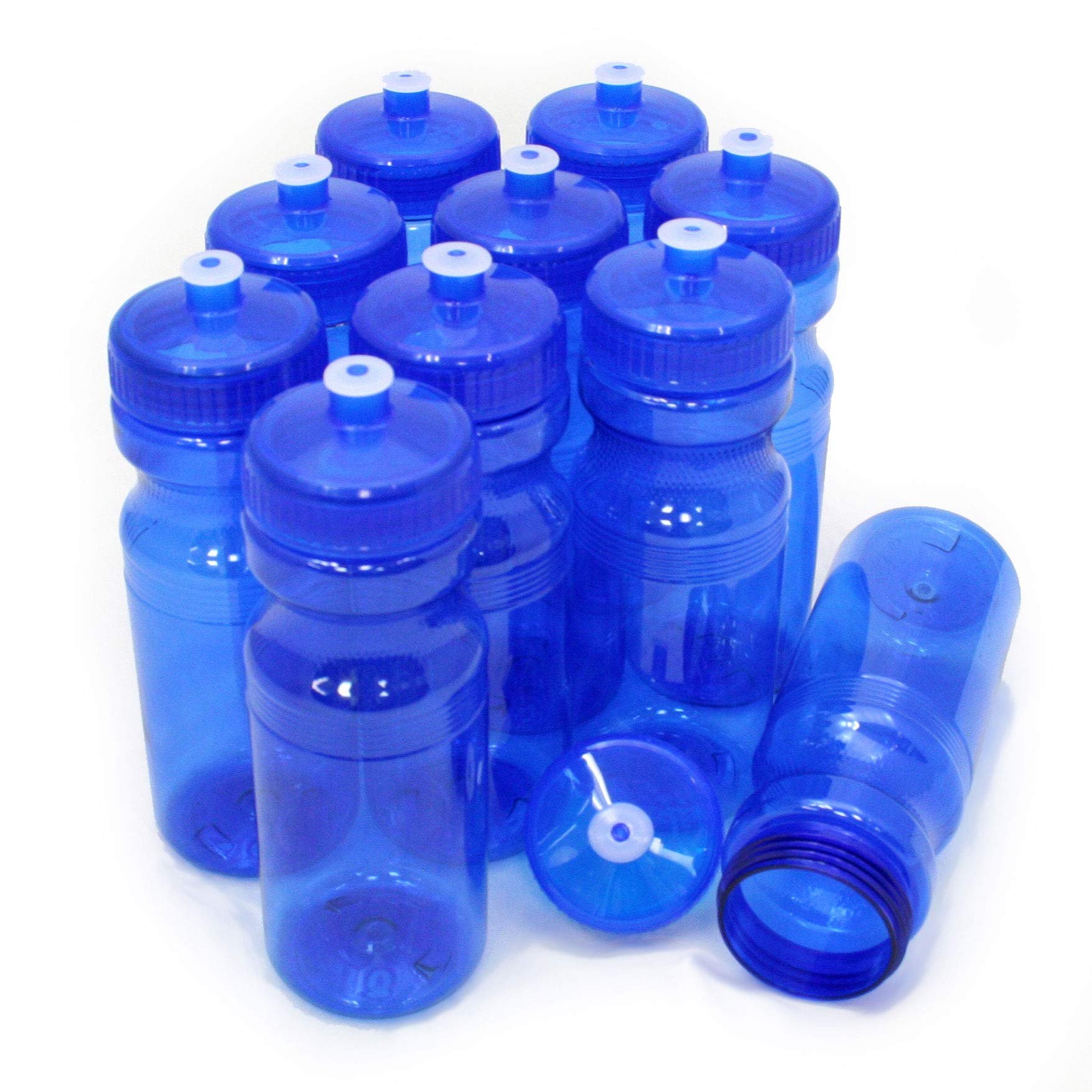 Rolling Sands 24oz BPA-Free Plastic Water Bottles - 10 Pack, Made in USA - Perfect for Sports, Gym, Hiking & Outdoor Activities