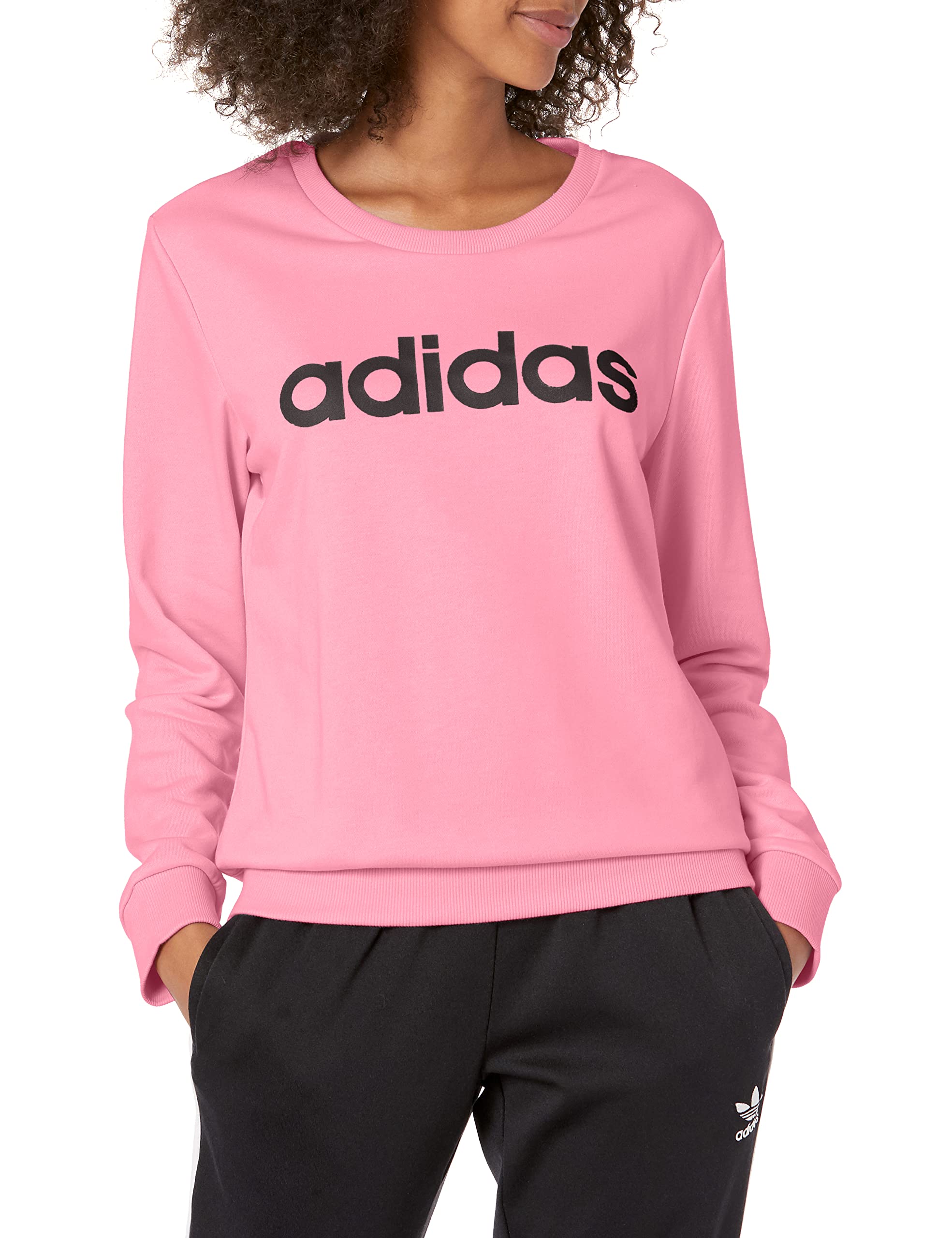 Adidas Women's Essentials Logo Sweatshirt - Soft Fleece Pullover Hoodie for Casual Wear, Gym & Lounge | Trendy Streetwear Fashion