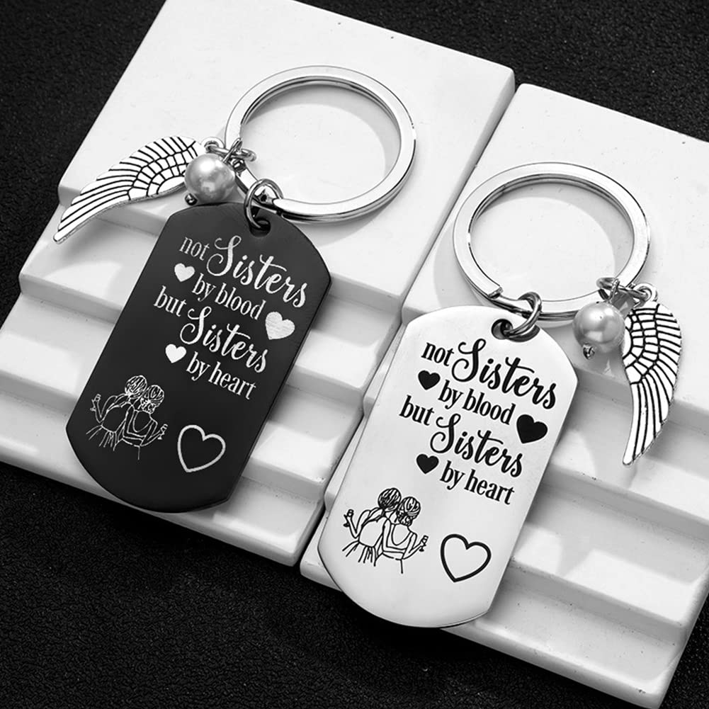ZAHSY BFF Soul Sister Keychain - Best Friend Birthday Gifts for Women, Unique Sister by Heart Jewelry - Perfect for Anniversaries, Graduation, Christmas & Friendship Day Gifts