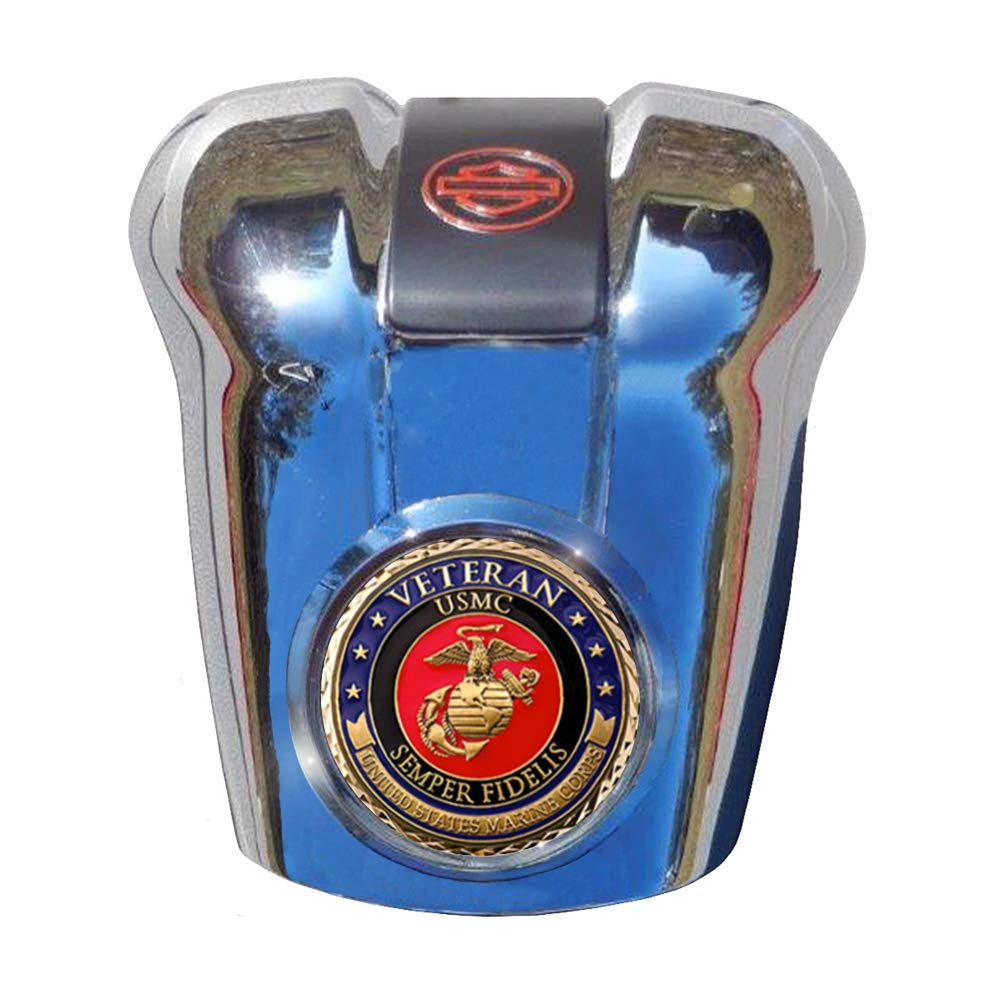 Harley Milwaukee Eight M8 Waterfall Horn Cover & Coin Mount Set - Heavy Duty for Veteran Marine Bikers - Perfect for Customizing Your Harley Davidson Motorcycle