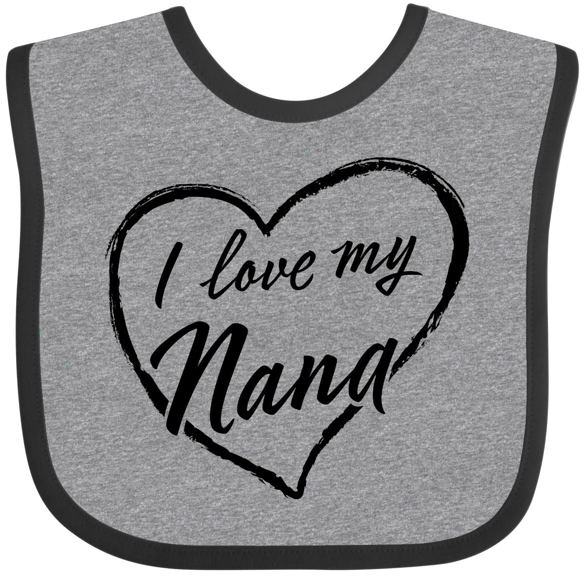 Inktastic I Love My Nana Black Chalk Heart Baby Bib - Cute Gift for Grandparents Day, Baby Shower & Family Reunions