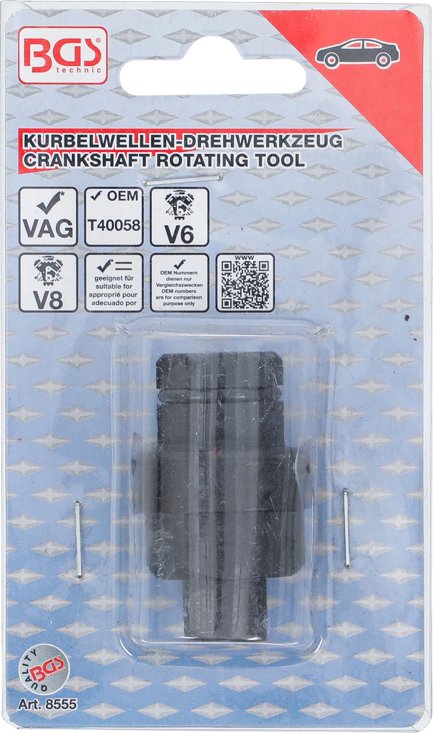 BGS 8555 Crankshaft Rotating Tool for VAG Vehicles - Engine Repair & Maintenance Essential for DIY Mechanics & Auto Shops
