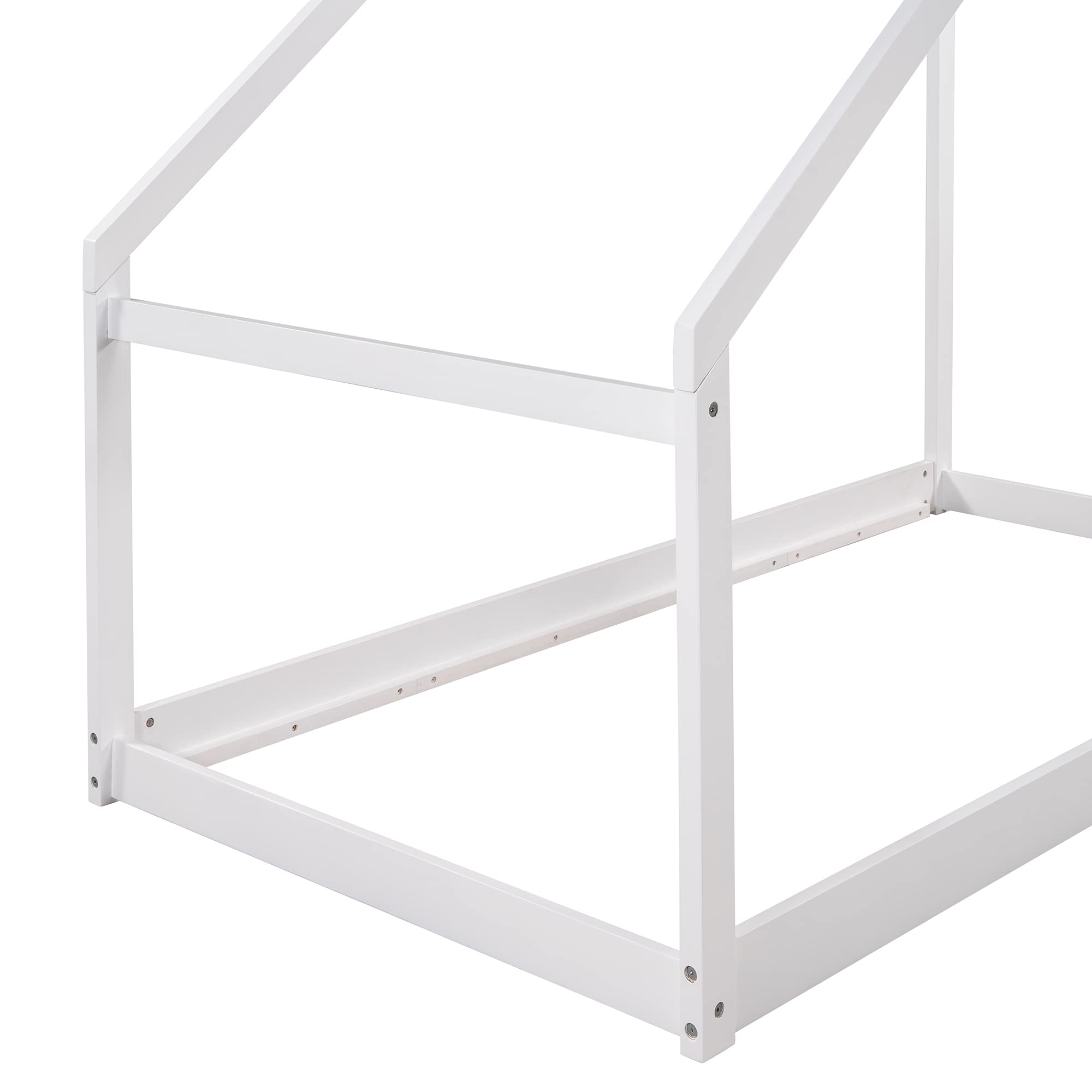 SOFTSEA Twin Size Floor Bed Frame for Kids - Low Profile Wooden Platform Bed with Slats, Sturdy & Safe for Toddlers - Perfect for Montessori Bedrooms, Daycare Centers, and Small Spaces