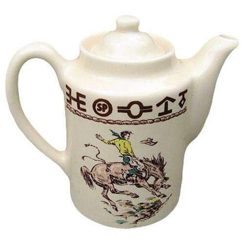 Cowboys & Brands Tea and Coffee Pot - Western Style Ceramic Teapot & Coffee Maker for Ranch, Camping, and Home Use