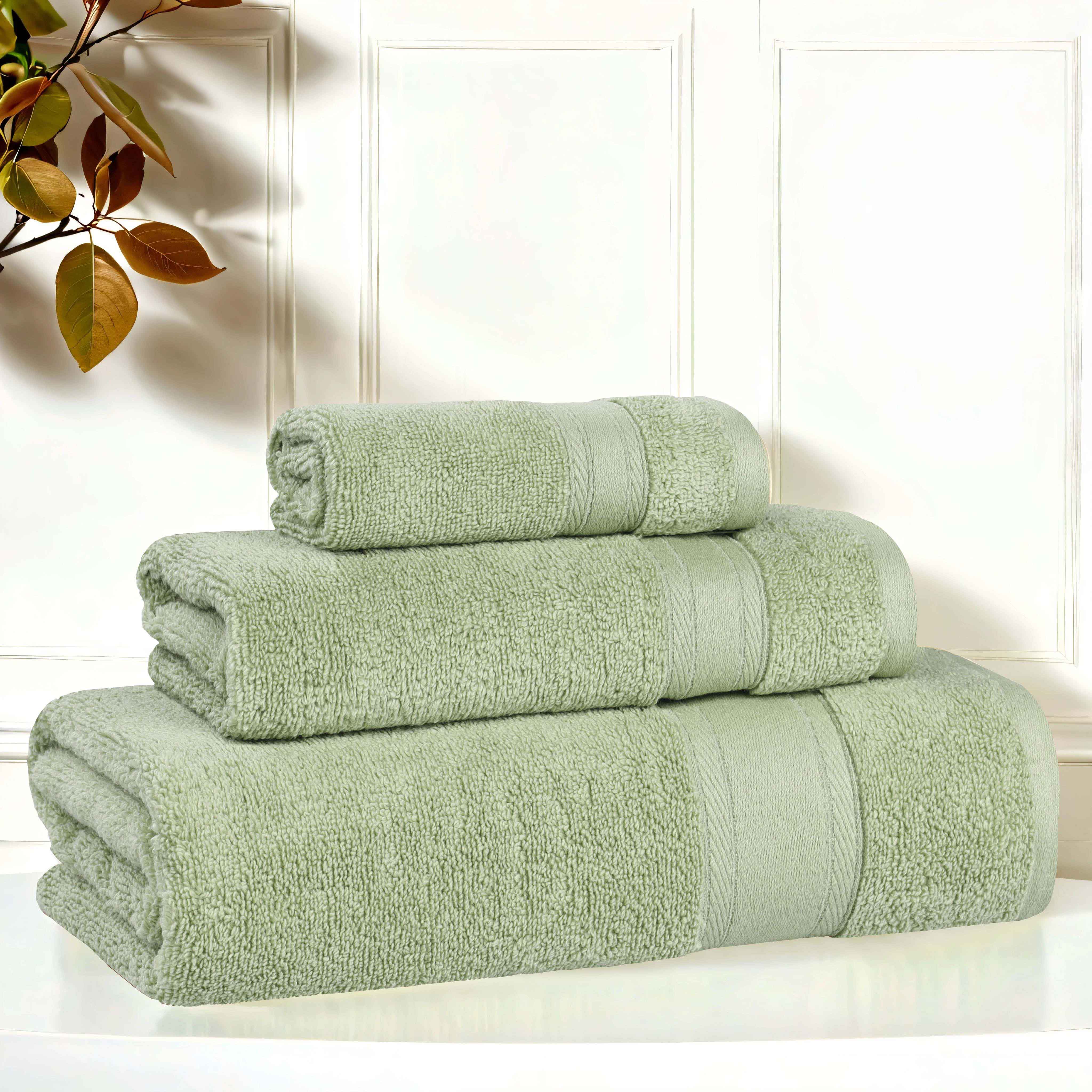 Belmont Zero Twist Cotton Medium Weight Absorbent 3-Piece Bath Towel Set | Soft & Quick-Drying | Perfect for Bathroom, Spa & Gym Use