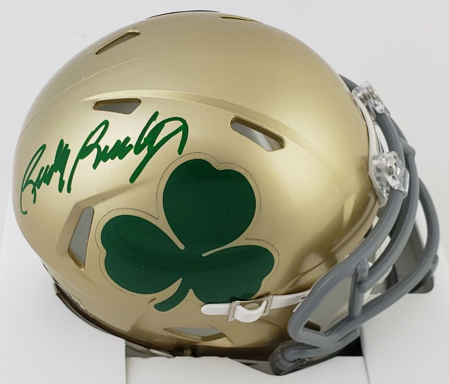 Authentic Rudy Ruettiger Signed Notre Dame Fighting Irish Speed SHAMROCK Mini Helmet - Collectible Football Memorabilia for Fans & Sports Enthusiasts