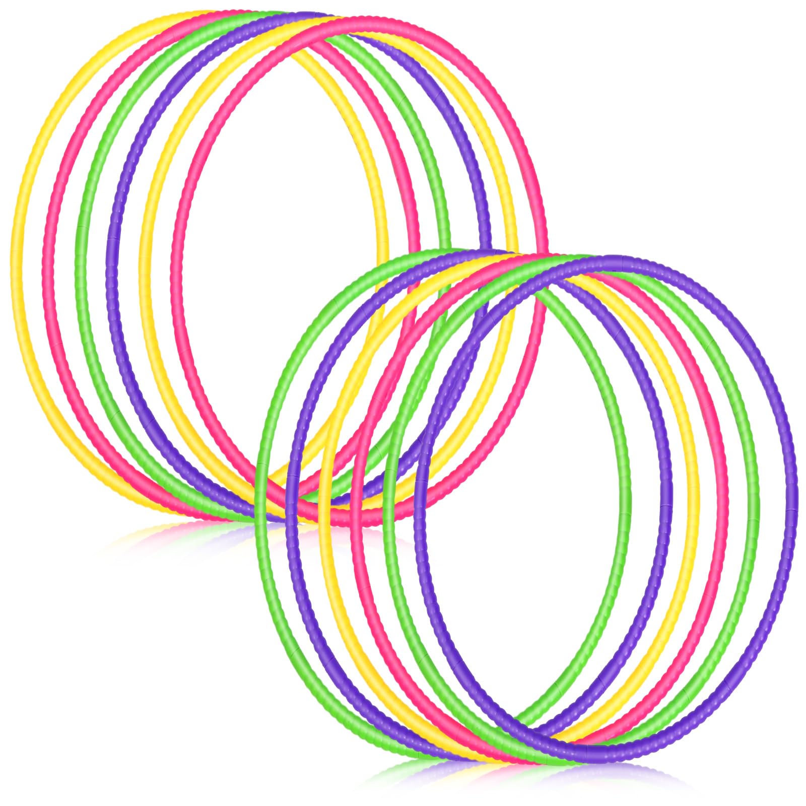 Sratte 8-Pack Adjustable Hoop Rings - Colorful Plastic Toys for Gymnastics, Dog Agility & Party Games