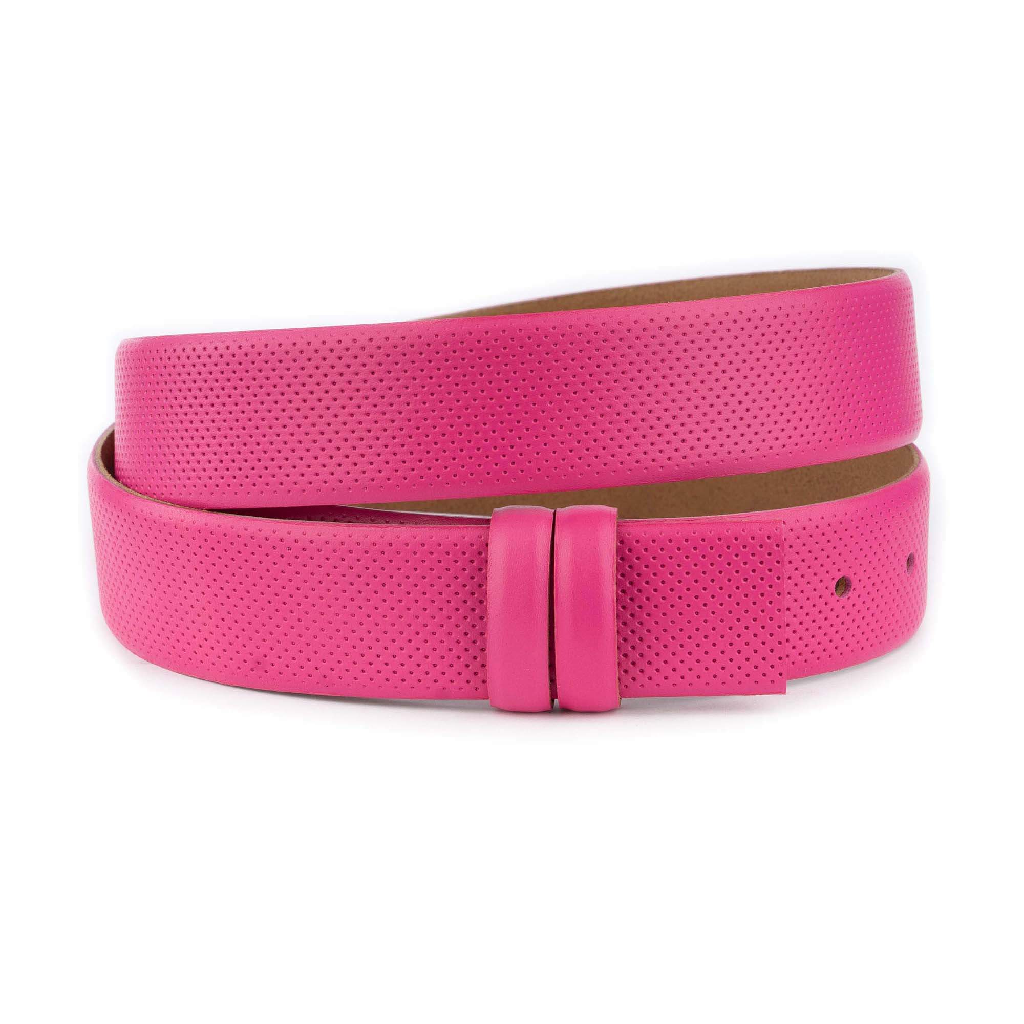 Pink Leather Women's Belt Strap Replacement with Dotted Texture - Compatible with Cartier Buckles | Fashion Accessory for Casual & Formal Outfits