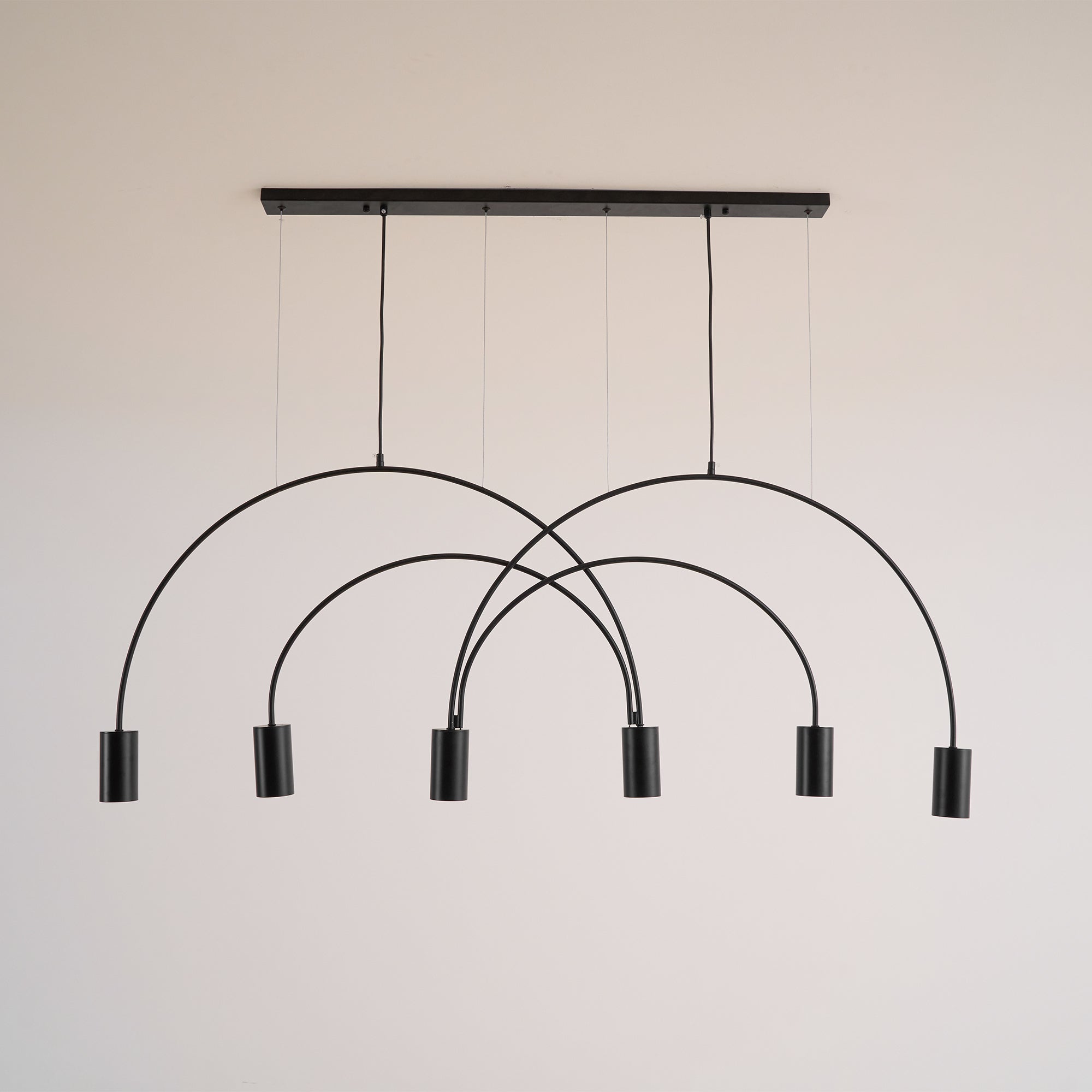 Modern Arcs Pendant Light - Adjustable Hanging Chandelier for Kitchen Island, Dining Room & Bedroom Decor - Industrial Style Lighting Fixture with Edison Bulb Compatibility