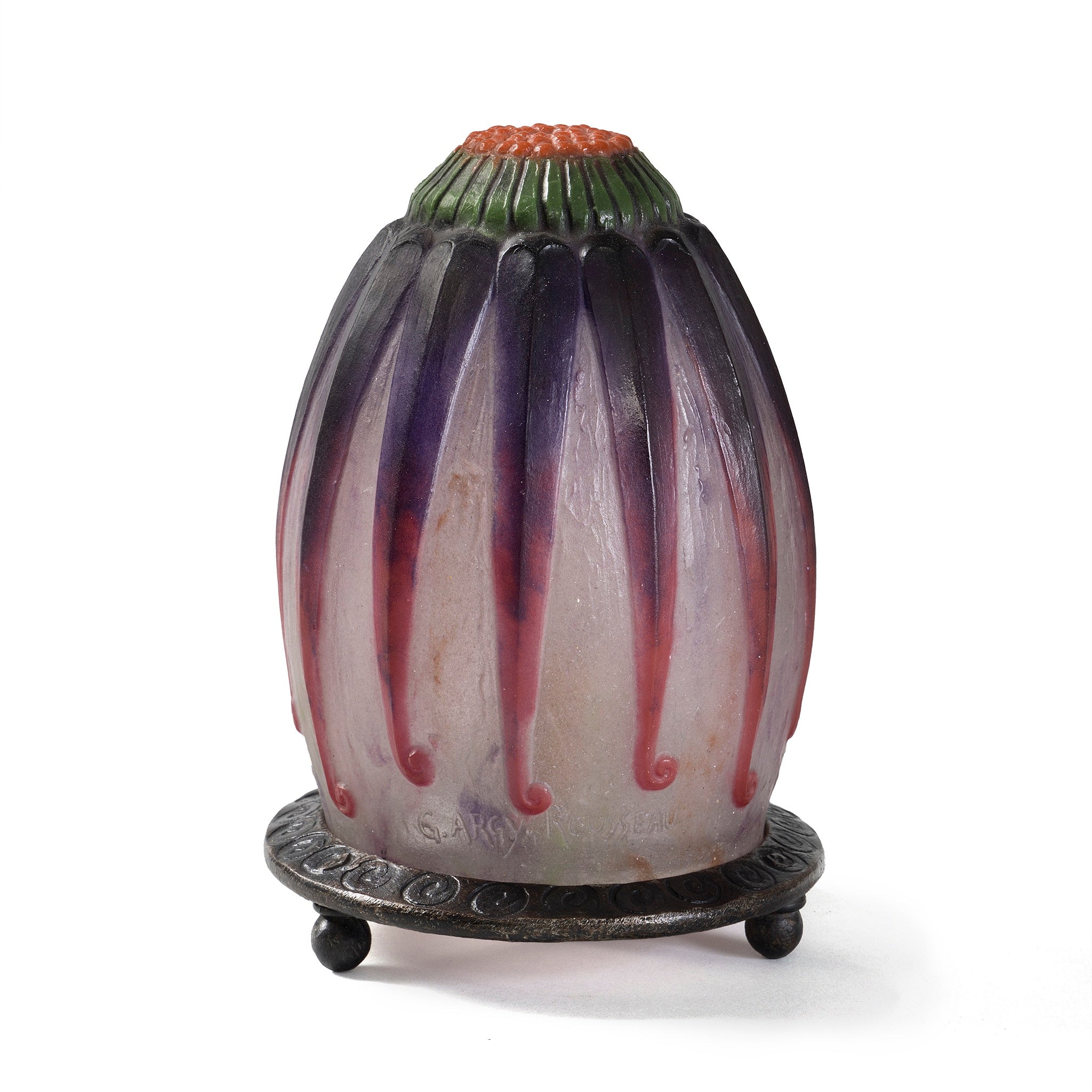 Gabriel Argy Rousseau Pâte de Verre Falling Petals Night Light - Elegant Glass Art Bedside Lamp for Home Decor & Relaxation