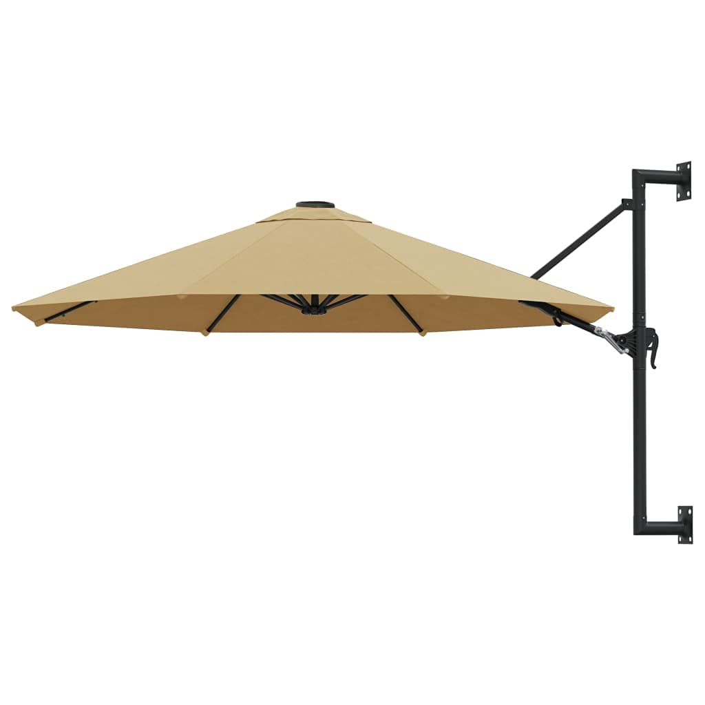 Wall-Mounted Patio Umbrella with Metal Pole - Outdoor Sunshade for Garden, Beach, Pool & Backyard | Portable Sun Protection for Relaxing, Lounging & Outdoor Dining