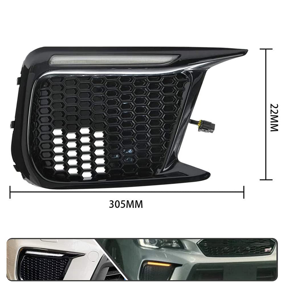2Pcs White/Amber Switchback LED Daytime Running Lights DRL with Dynamic Sequential Turn Signals for Subaru WRX 2018-2020 - Fog Lamp Bezels Replacement for Enhanced Visibility & Style