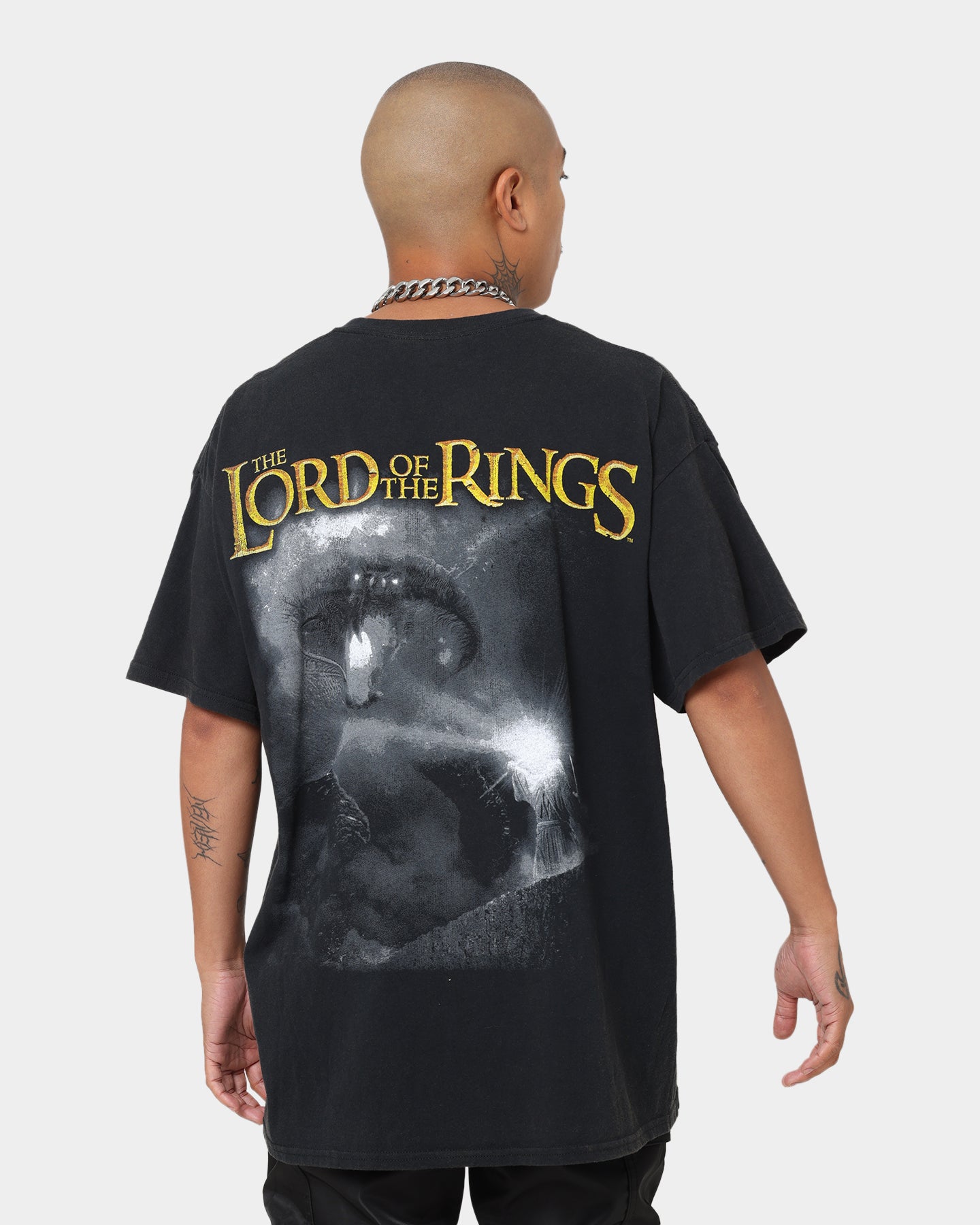Vintage Washed Black Lord of The Rings Fellowship T-Shirt - American Thrift Style for Casual Wear & Movie Nights