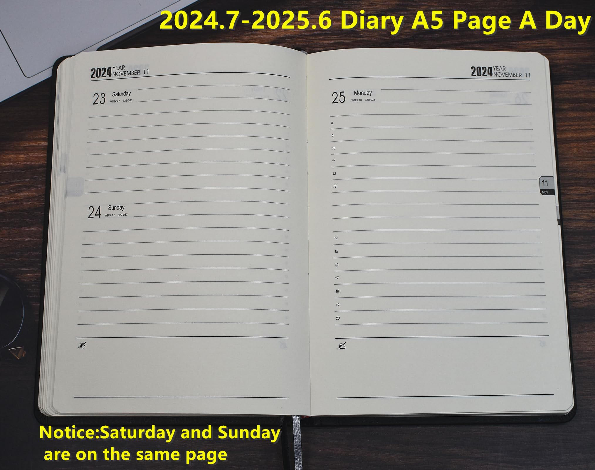 2024-2025 Academic Planner - A5 Daily Diary with Monthly Tabs (July 2024 to June 2025) | Productivity Organizer with 2 Bookmarks, Pen Loop & Inner Pocket | 21×14.5cm Pink | Perfect for Students, Teachers & Professionals