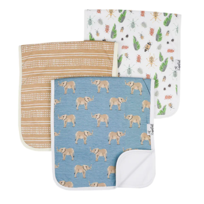Copper Pearl Burp Cloths 3-Pack - Soft & Absorbent Baby Burp Cloths for Spit-Up & Messes - Peanut Pattern - Perfect for Nursing, Feeding & Diaper Changes