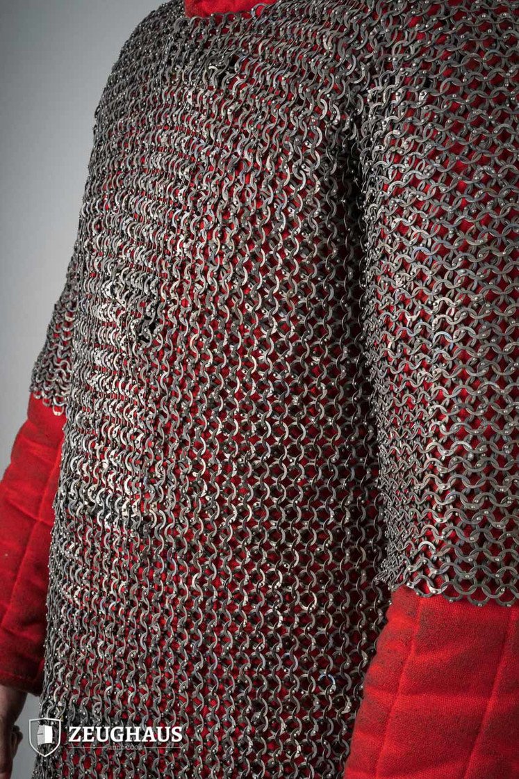 Titanium Chainmail Haubergeon Flat Ring Riveted 9mm - Medieval Armor for LARP, Cosplay & Historical Reenactment