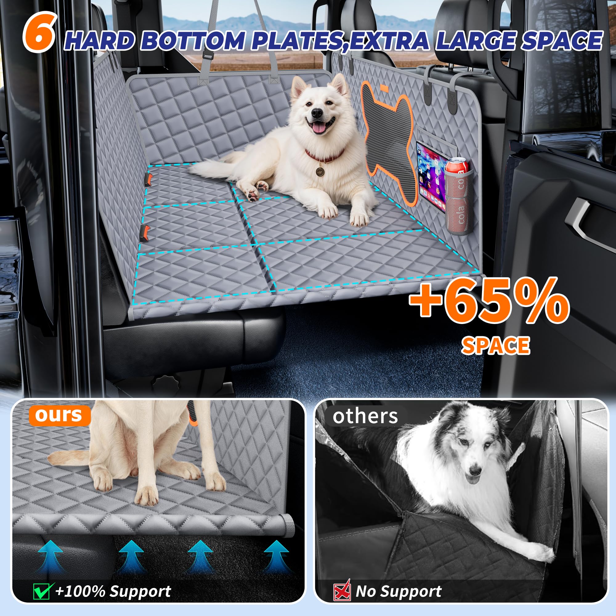 Waterproof Dog Car Seat Cover for Trucks - Heavy Duty Back Seat Protector for F150, RAM 1500, Silverado | Pet Travel Accessories & Truck Bed Protection