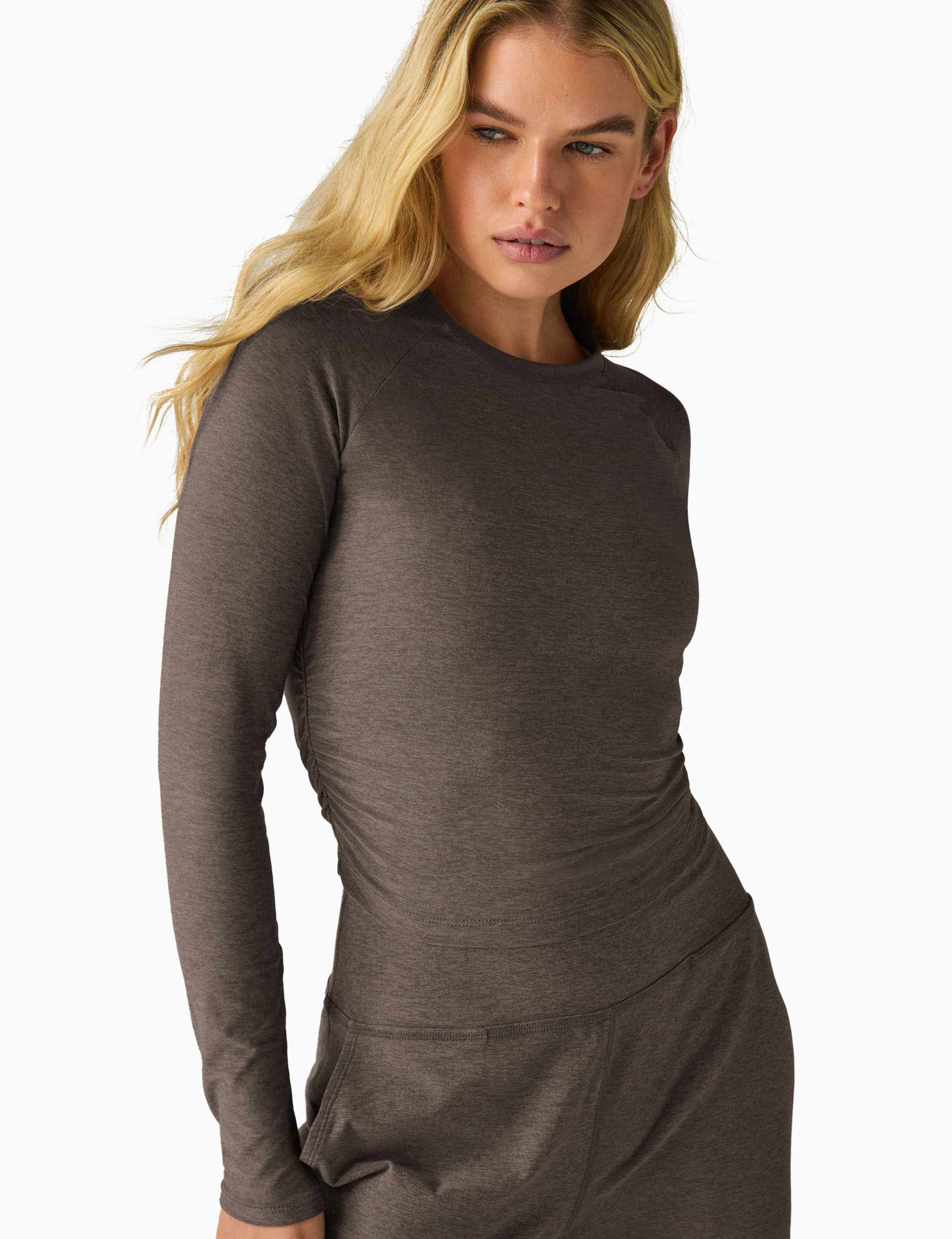 Featherweight Your Fit Long Sleeve Top - Soft Umber Heather | Comfortable Workout & Yoga Shirt for Women