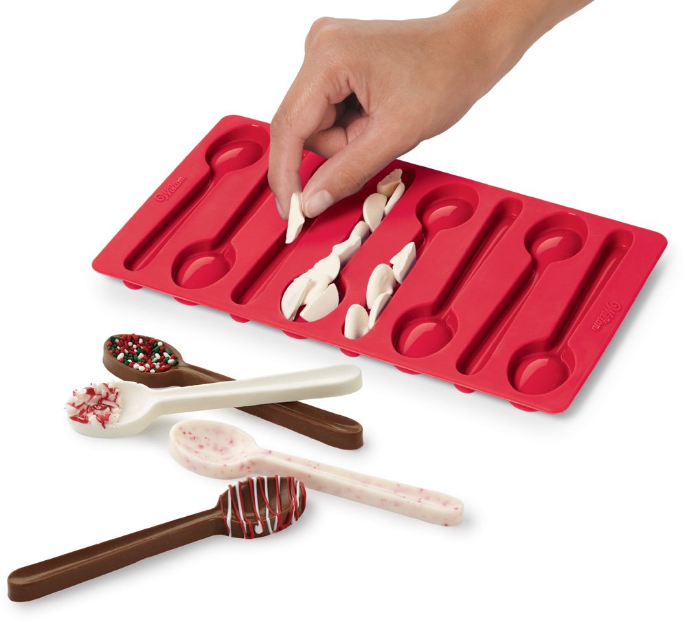 Wilton Edible Spoon Candy Mold - 12 Cavity Silicone Baking Mold for DIY Chocolate, Candy & Desserts - Perfect for Parties, Weddings & Holiday Treats