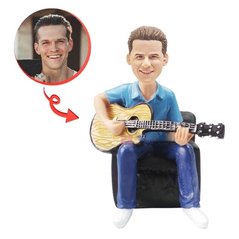 Personalized Musical Guitar Bobbleheads - Custom Band Member Figurines with Motion & Sound | Perfect for Musicians, Music Lovers & Gift Giving
