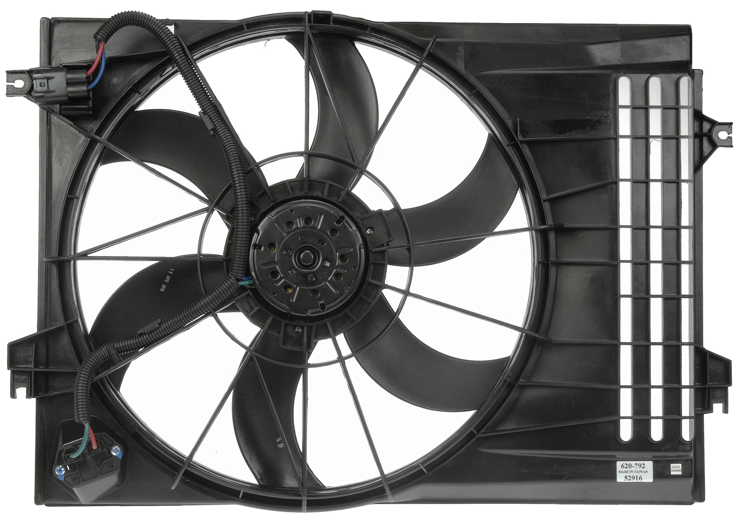 Dorman 620-792 Engine Cooling Fan Assembly Replacement for Hyundai Elantra, Sonata, Kia Optima, Forte - High Performance Cooling System Part for Overheating Prevention (Perfect for Summer Driving & Heavy Traffic Conditions)