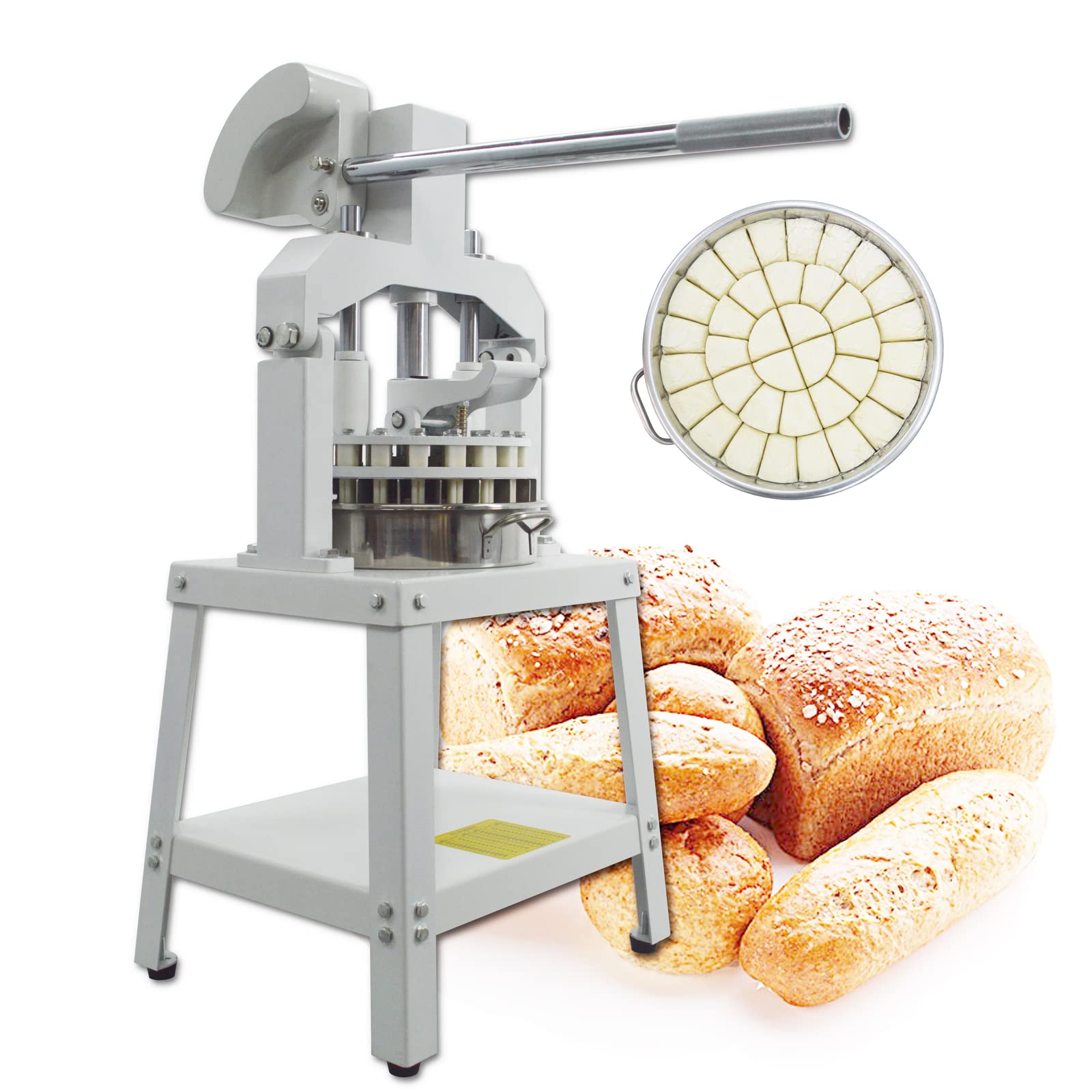 TECHTONGDA Commercial Dough Divider Machine - Manual Dough Cutter for Pastry & Bread Making (40 Pieces, 0.95-5.08oz) - Perfect for Bakeries, Restaurants & Home Baking