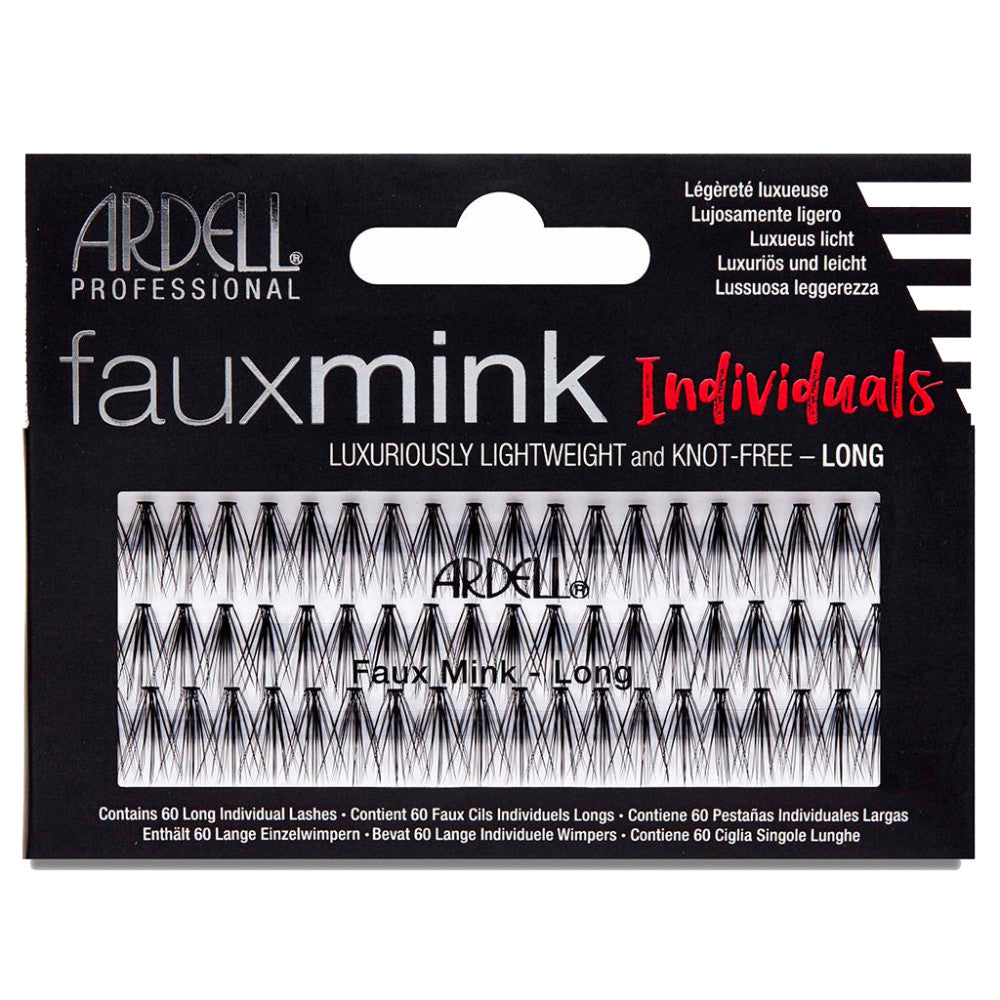 Ardell Faux Mink Individual False Eyelashes - Long Natural Looking Lashes for Dramatic Eye Makeup, Perfect for Weddings, Parties and Special Occasions