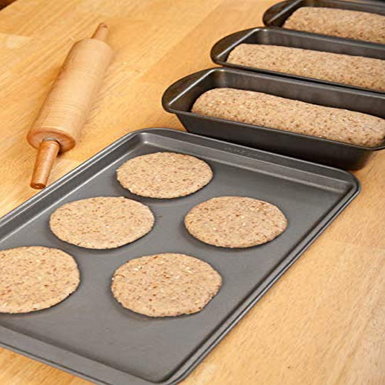 Multigrain Bread Dough for Homemade Hamburger Buns - Ready to Bake Loaves & Circles - 18x24 Inch Kitchen Wall Art Print - Perfect for Bakeries & Home Baking Decor