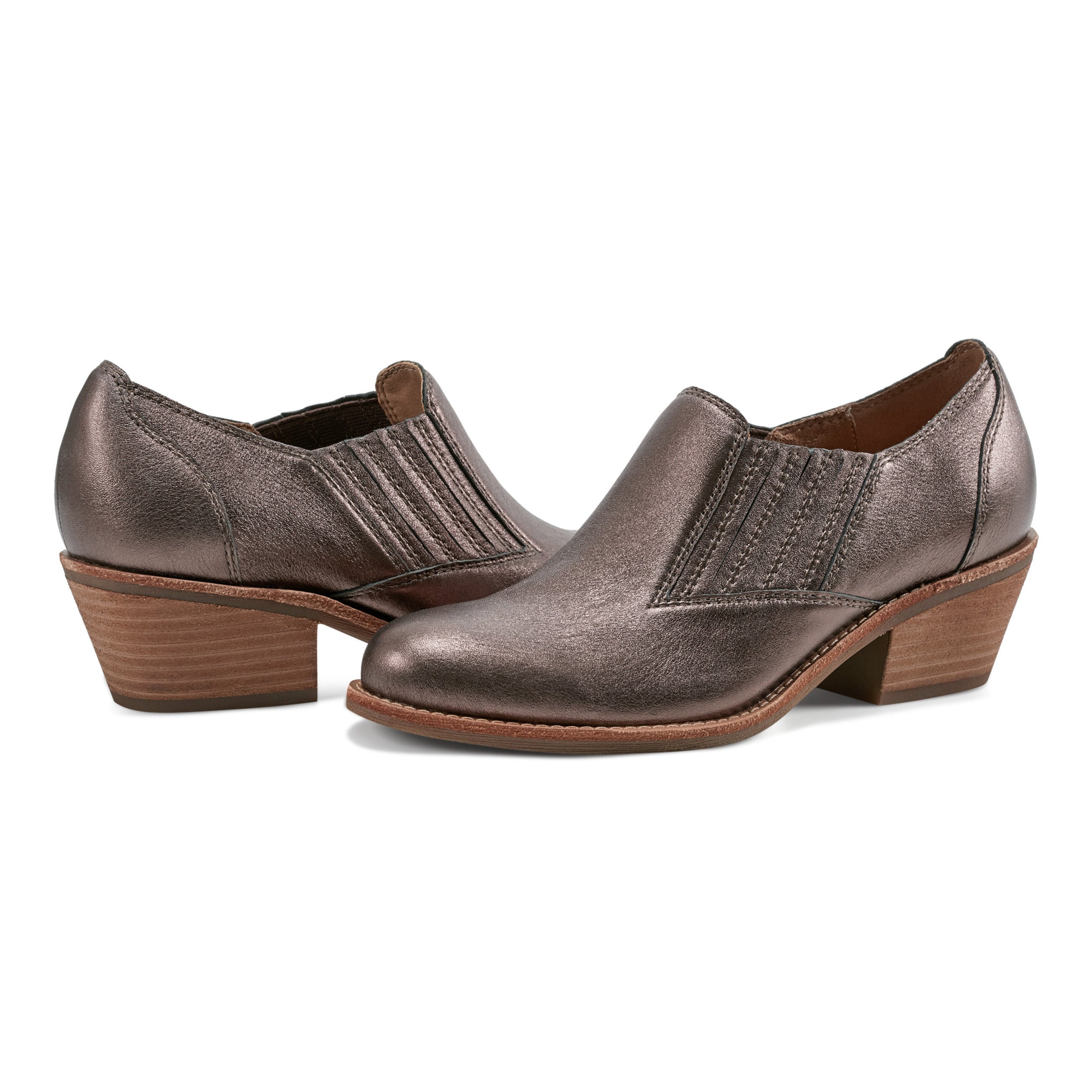 Jalin Women's Block Heel Slip-On Casual Booties - Comfortable Ankle Boots for Work, Office & Everyday Wear