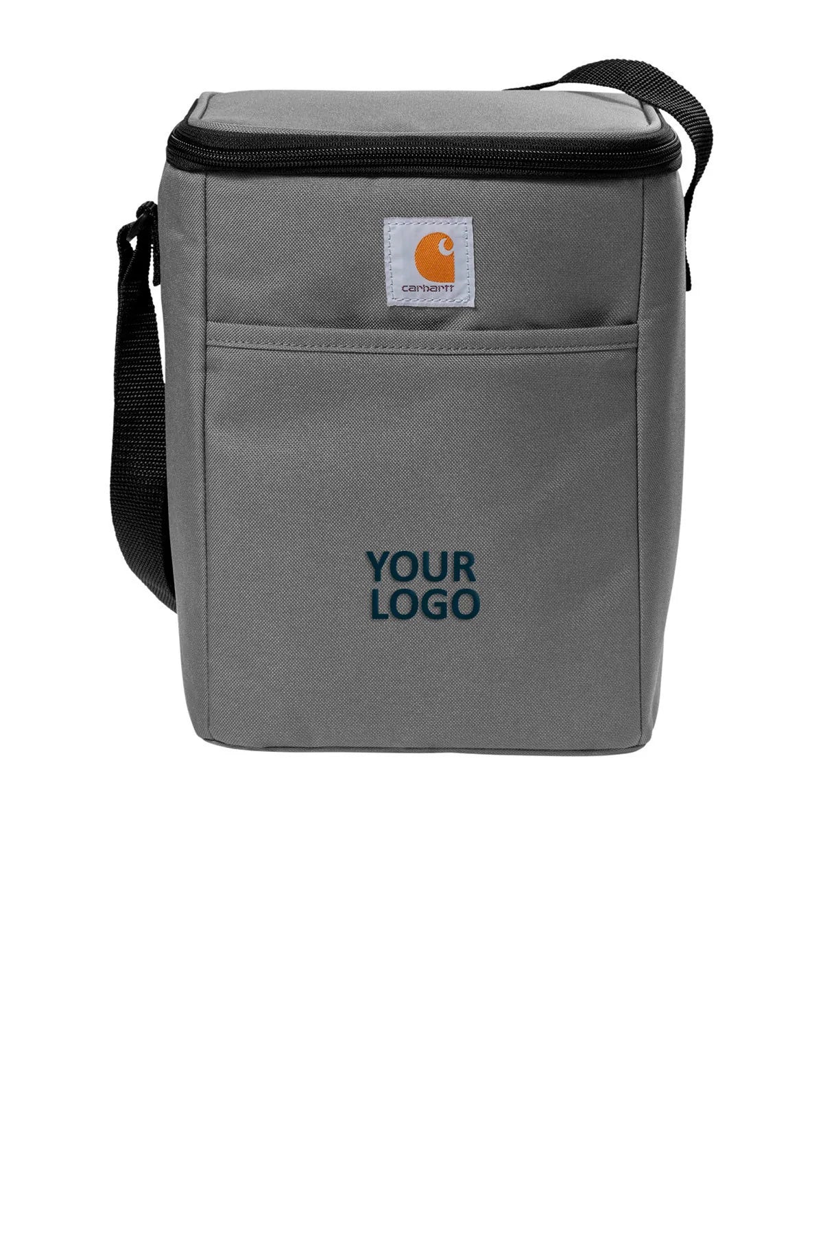 Carhartt Vertical 12 Can Insulated Cooler with Customization Options - Grey | Perfect for Camping, Tailgating & Outdoor Adventures