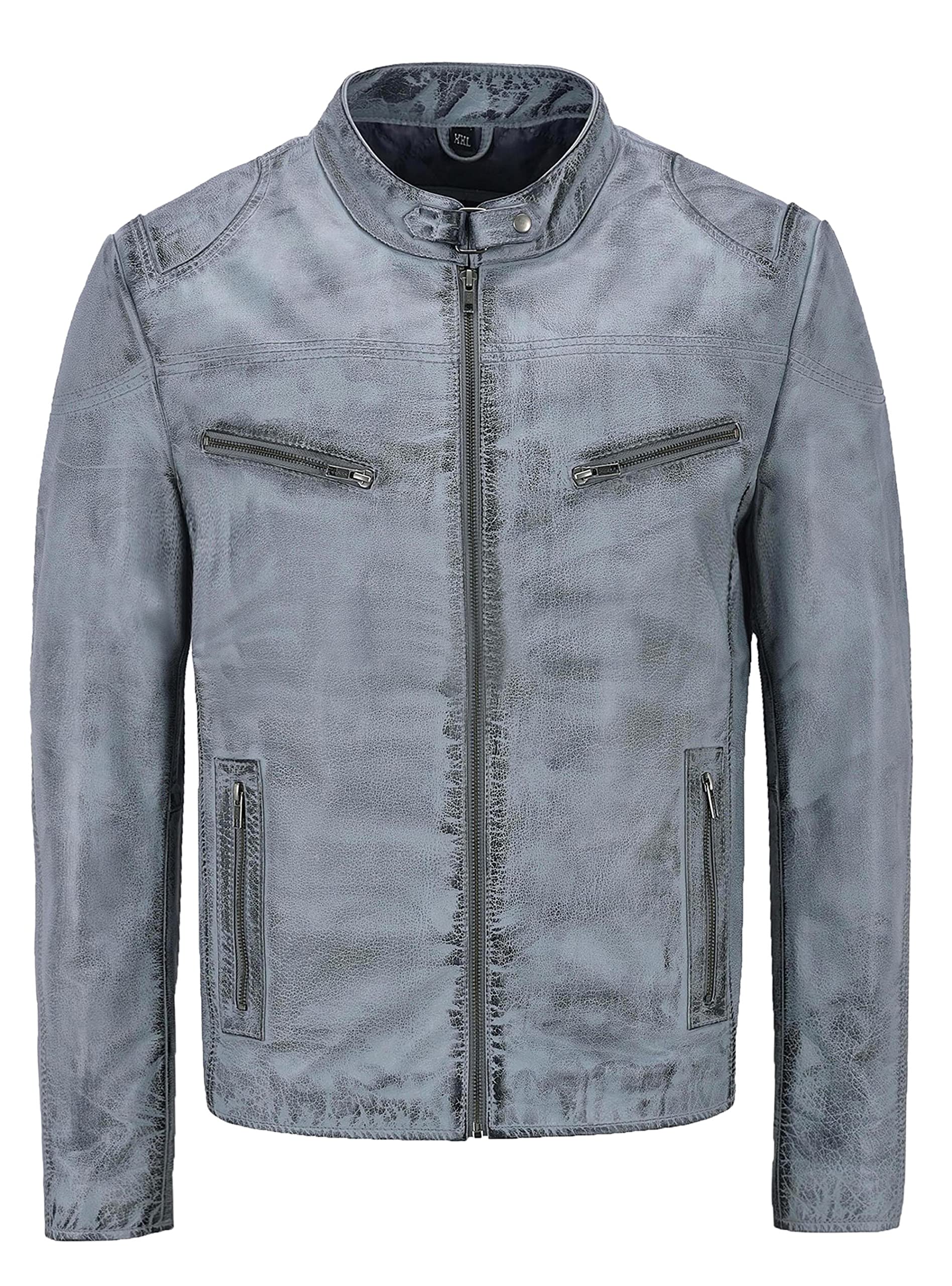 Premium HANDSY Genuine Leather Jackets for Men - Stylish Motorcycle & Biker Jacket - Durable Real Leather Outerwear for Riding & Casual Wear