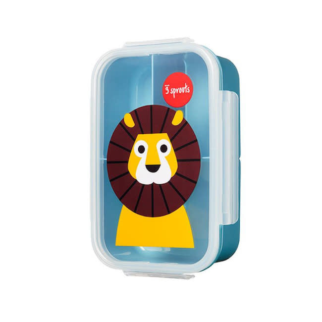 3 Sprouts Bento Box - Lion Design Insulated Lunch Box for Kids, Eco-Friendly & Leak-Proof | Perfect for School, Picnics & Travel