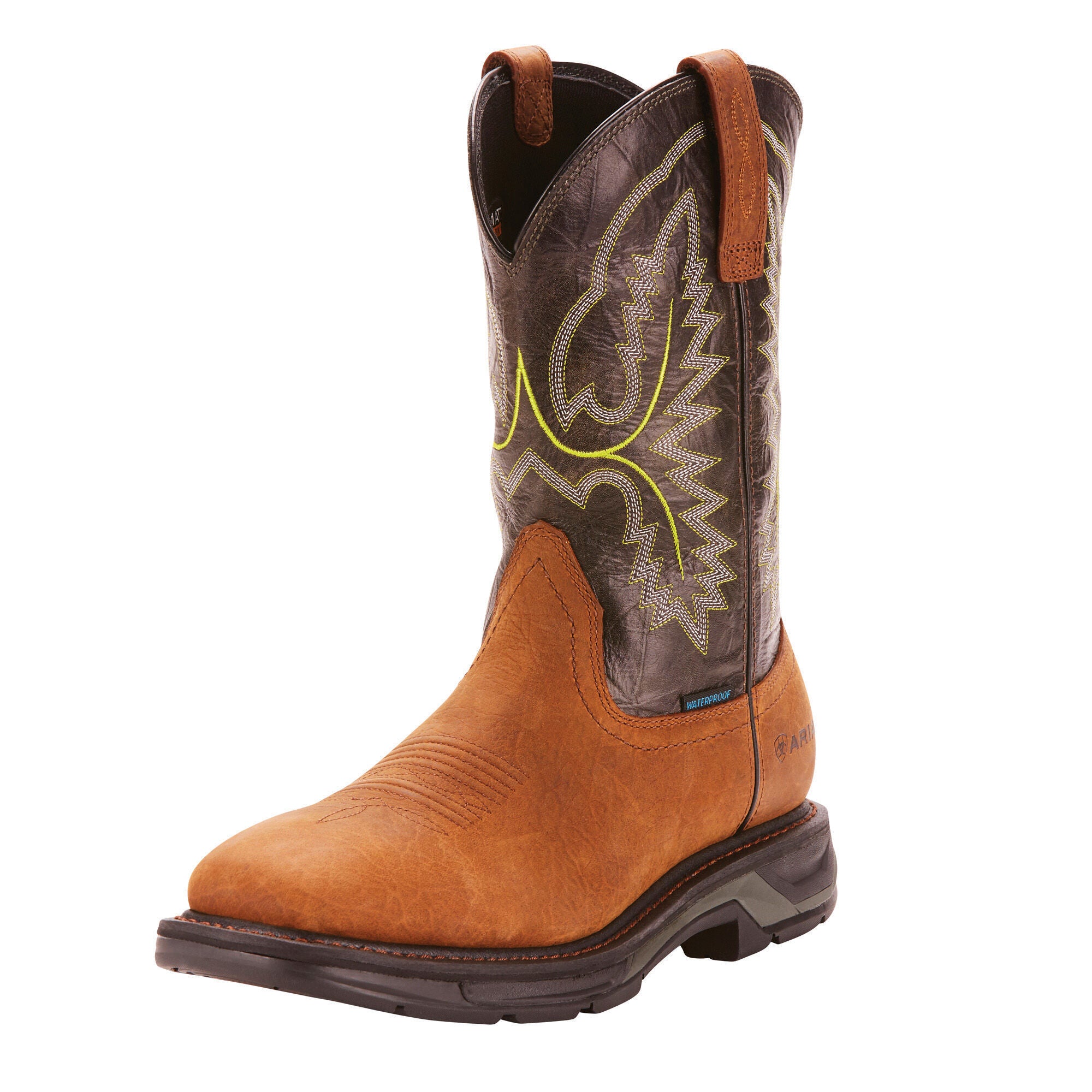 MNS WORKHOG XT Square Toe Waterproof Work Boots - H2O Resistant, Forest Green Color for Construction & Outdoor Jobs