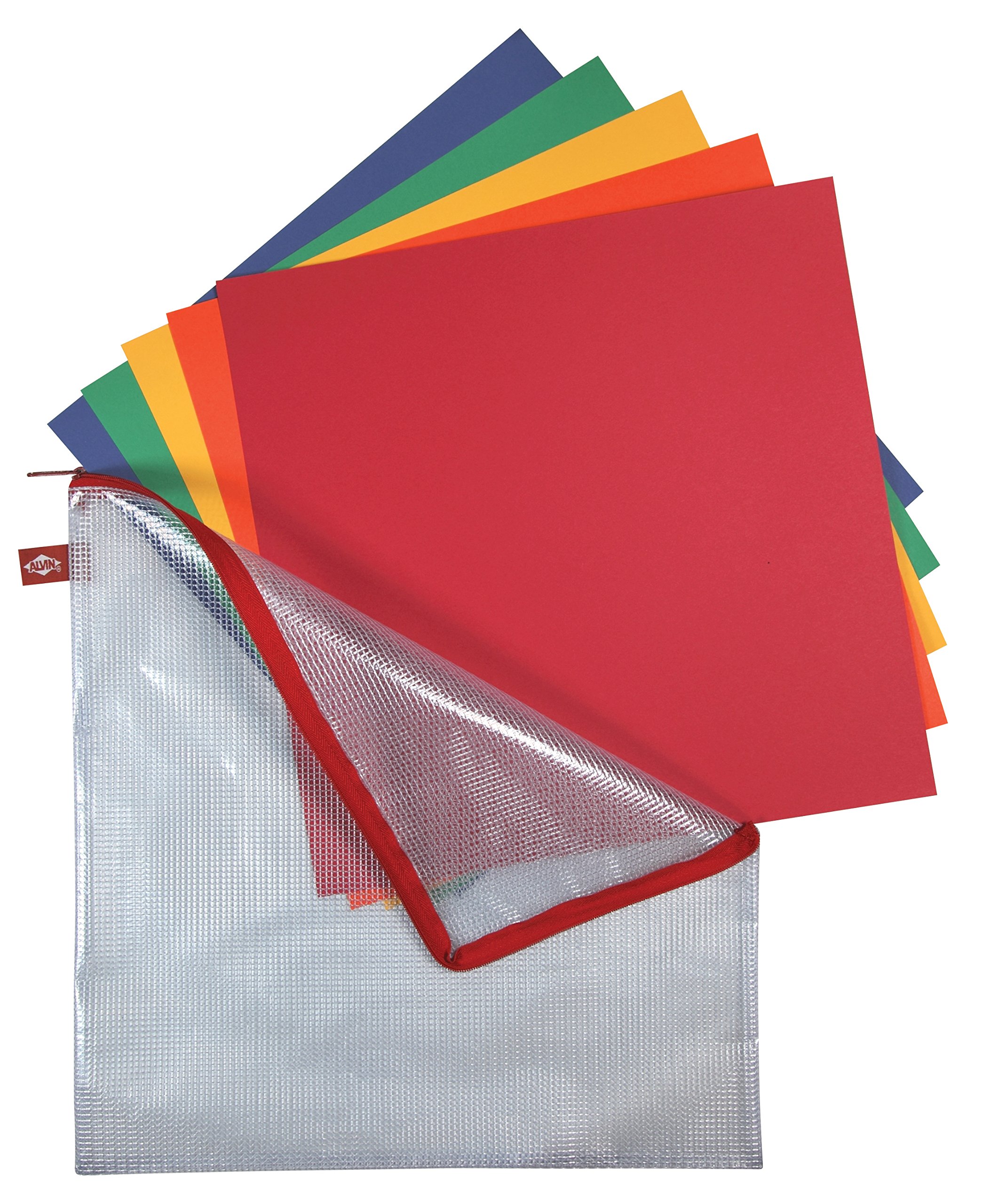 ALVIN - NB1313 Clear PVC Mesh Zipper Storage Bag 13x13 Inch - Multi-Purpose Organizer for Needlework, Art Supplies, Travel & Home Organization | Perfect for Craft Projects, Office Supplies & Travel Accessories