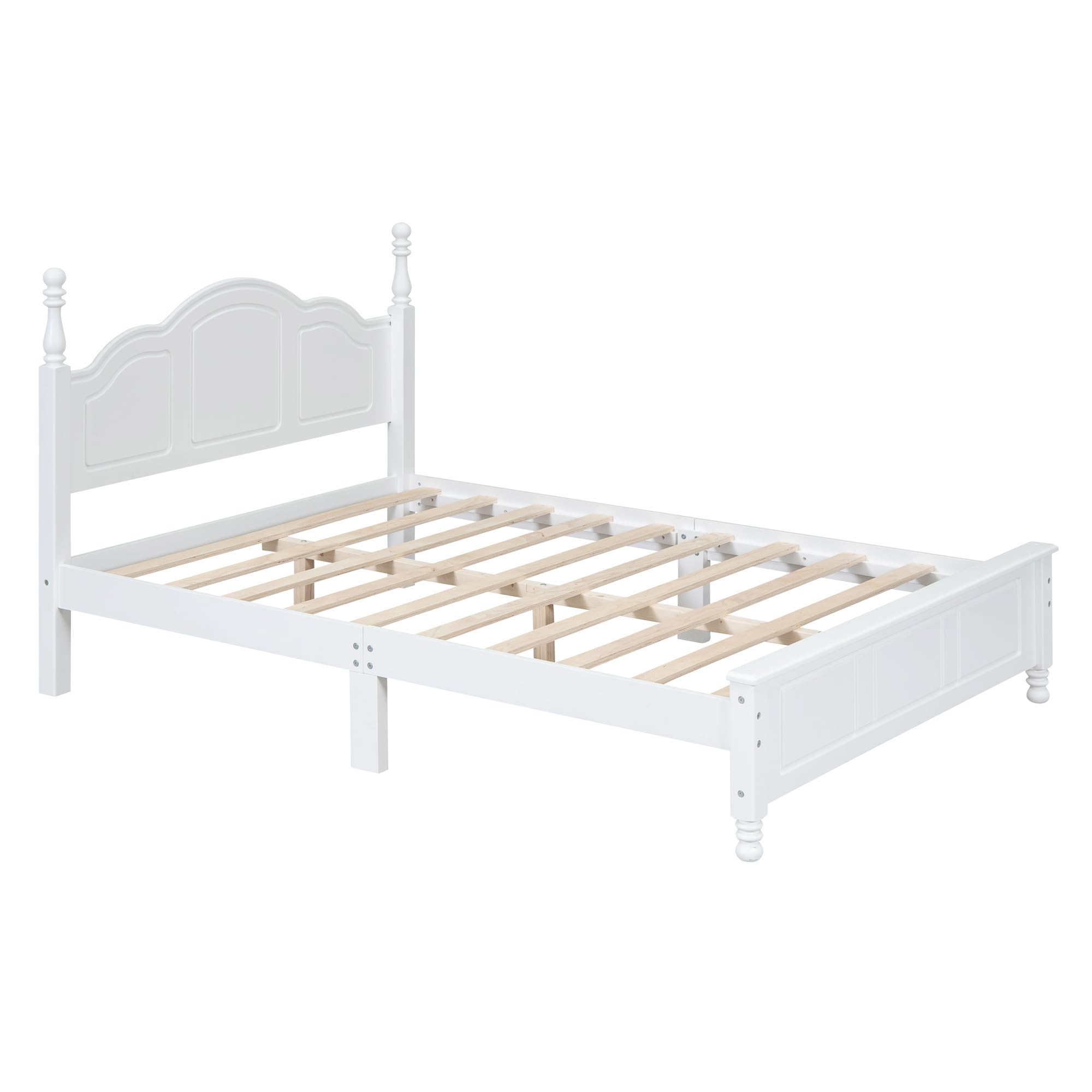 Harper & Bright Designs 3-Piece Full Bedroom Set - Wooden Full Size Platform Bed with 2 Nightstands - Retro Style Bedroom Furniture - Easy Assembly (White) - Perfect for Small Spaces & Guest Rooms