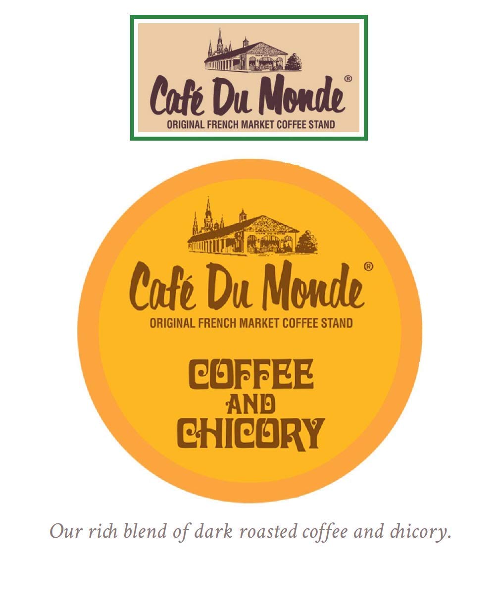 Cafe du Monde Coffee and Chicory Single Serve Pods - 24 Count | Premium New Orleans Style Coffee for Keurig Machines | Perfect for Office, Home & Morning Brews