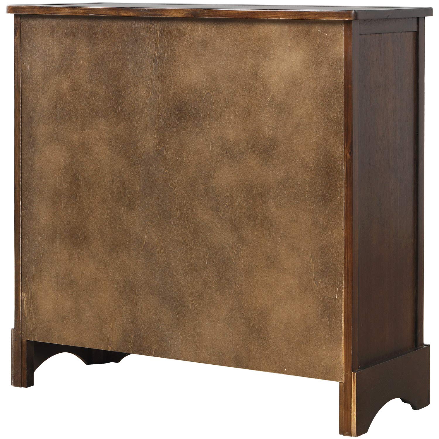 Rustic Wood Storage Cabinet with 2 Drawers & 4 Rattan Baskets - Entryway Table for Kitchen, Dining Room, Living Room - Perfect for Home Organization & Farmhouse Decor (Espresso Finish)