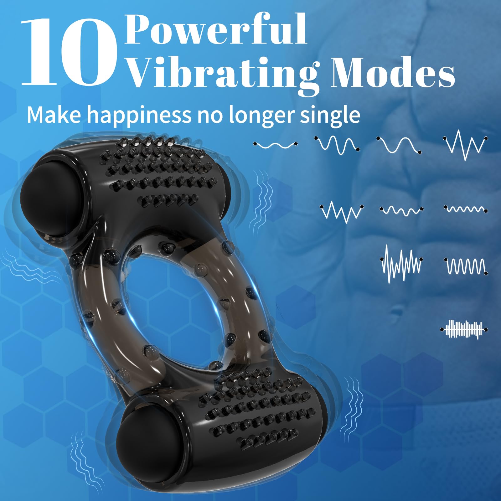 Dual Bullet Vibrating Cock Ring for Men – Powerful 10-Speed Penis Sleeve with Clitoral Stimulator | Couples Sex Toy for Enhanced Erection & Delayed Ejaculation | Perfect for Romantic Nights & Spicing Up Your Intimate Life