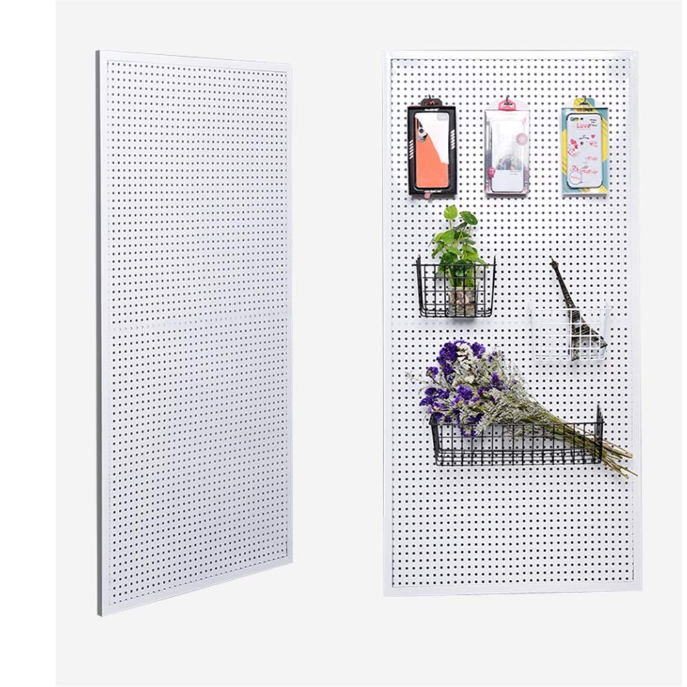 White Metal Pegboard Hooks - 100x70cm Wall Mount Tool Organizer for Garage, Workshop & Small Space Storage | Durable Nail Board with Standard Tool Hangers | Home & Office Shelving Solution