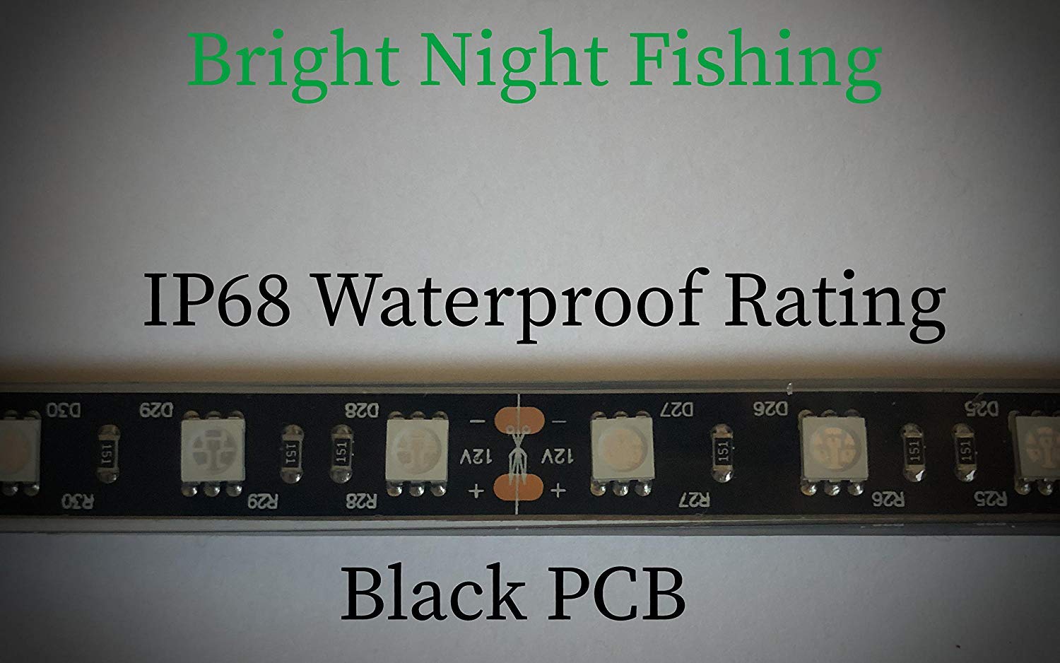UV Black Light LED Strip for Night Fishing - 20ft Boat & Kayak Glow