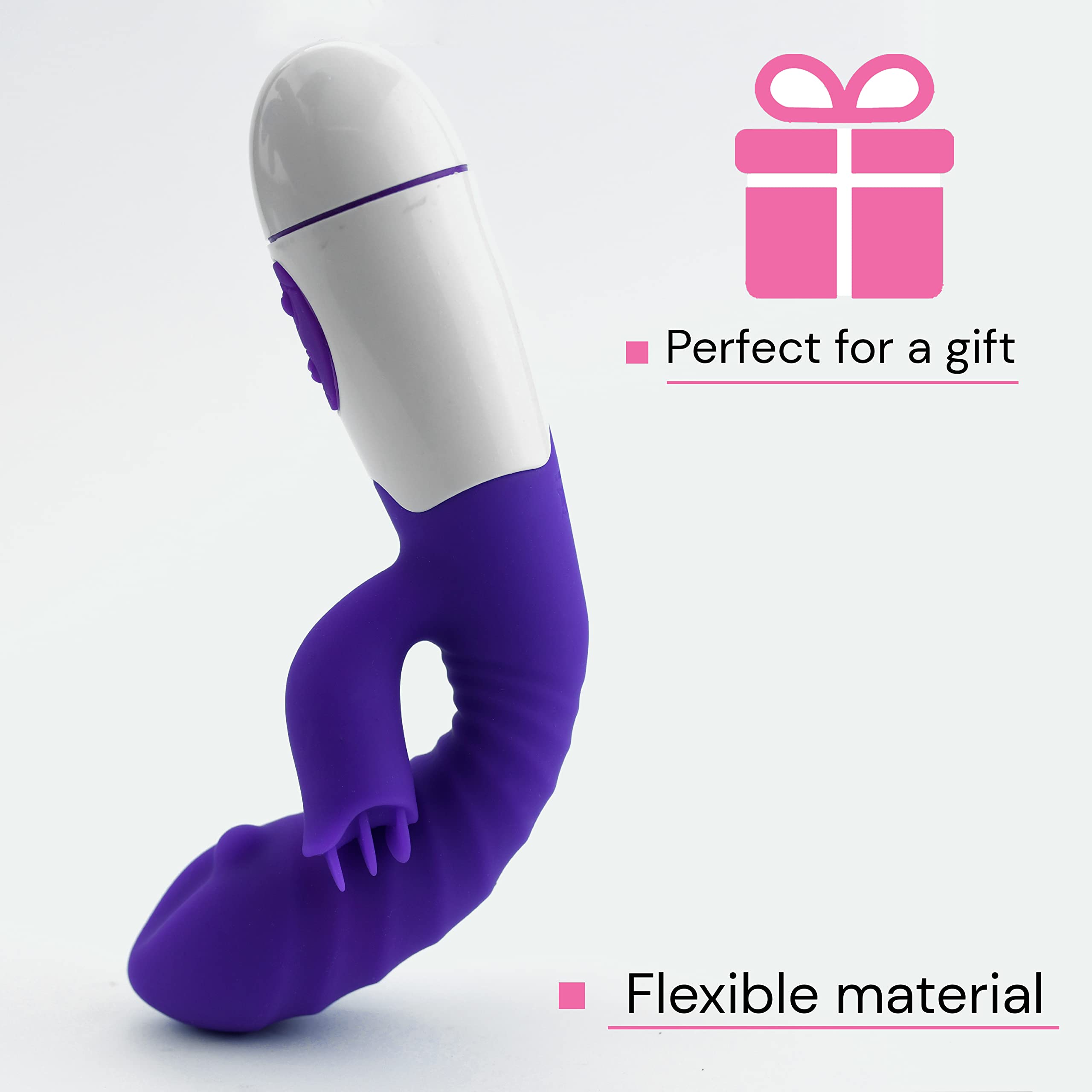Premium Silicone Clitoral Vibrator for Women - 19cm Length, 3cm Diameter, Red Adult Toy - Powerful & Quiet G-Spot Stimulator - Perfect for Solo Play & Couples Intimacy - FOPS W36-7