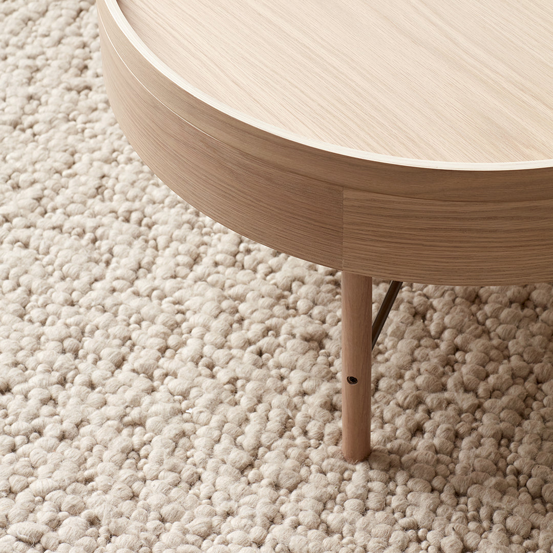 Nina Bruun Gravel Rug - Modern Handwoven Jute Area Rug for Living Room, Bedroom, or Dining Room - Eco-Friendly Natural Fiber Floor Decor for Boho & Scandinavian Home Style