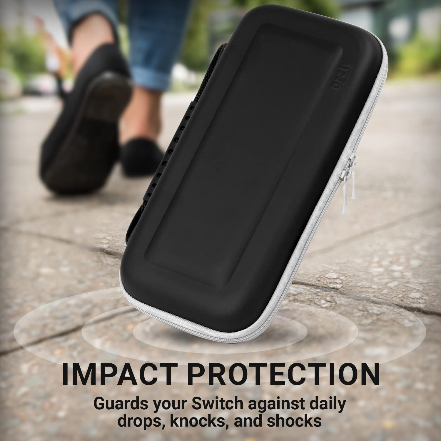 Orzly Protective Carrying Case for Nintendo Switch OLED Console - Durable Travel Case with Accessories & Game Storage Compartment - Easy Clean Design - Perfect for Travel, Gaming on the Go & Gift Giving