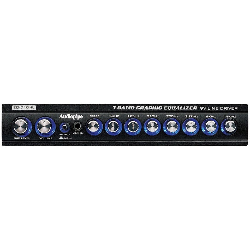 Audiopipe EQ710HL 7 Band Car Audio Graphic Equalizer with HI/LO Level Converter - Enhance Sound Quality for Car Stereo & Truck Audio Systems