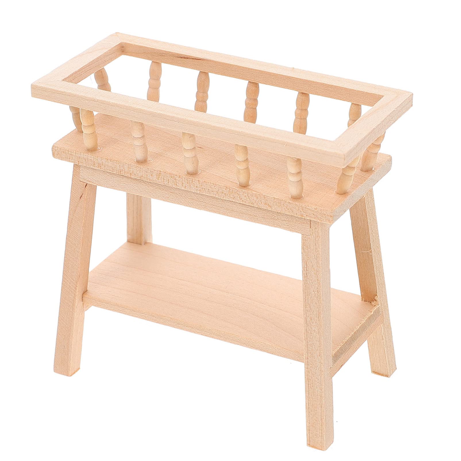 1/12 Scale Miniature Wooden Dollhouse Flower Stand - Tiny Shelf for Fairy Garden & Pretend Play - Dollhouse Furniture Accessories for Collectors and DIY Enthusiasts