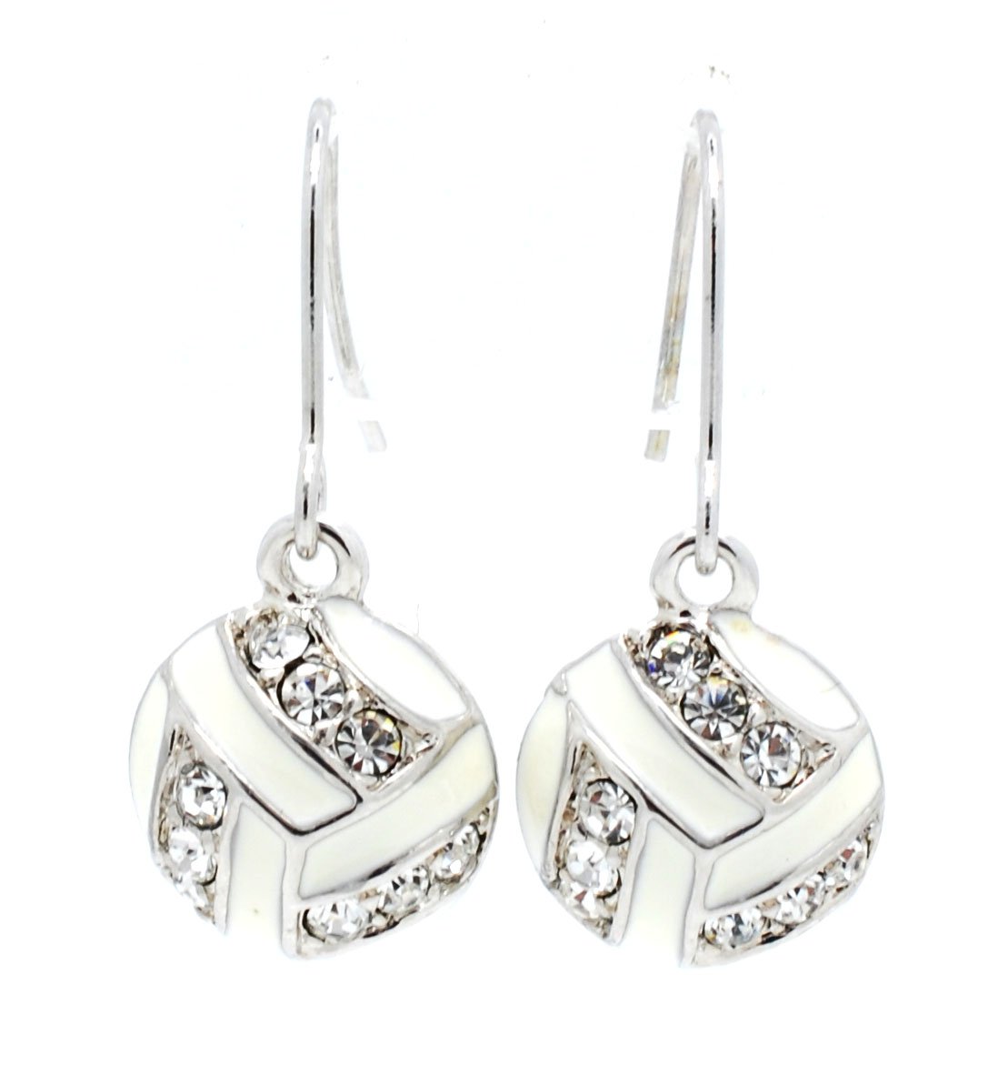Violet Victoria & Fan Star Volleyball Earrings with Swarovski Crystals & Enamel - Stylish Jewelry for Volleyball Players, Fans & Sports Enthusiasts - Perfect for Games, Practices & Team Spirit Accessories